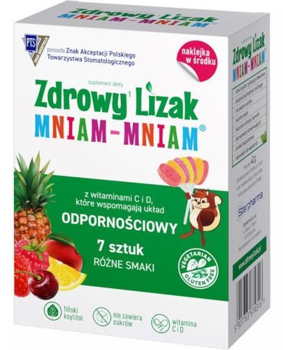podgląd produktu Zdrowy lizak Mniam-Mniam z witaminami 7 sztuk