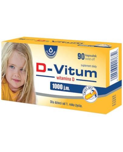 podgląd produktu D-Vitum 1000j.m. witamina D dla dzieci po 1 roku życia 90 kapsułek twist-off
