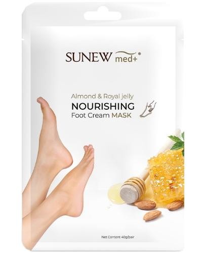 podgląd produktu SunewMed+ maska do stóp z olejem ze słodkich migdałów oraz mleczkiem pszczelim 2 sztuki