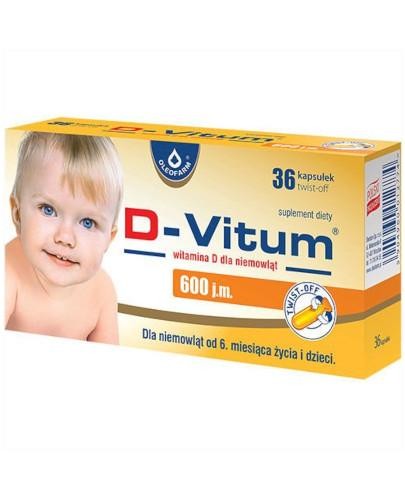 D-Vitum 600 witamina D dla dzieci 6m+ 36 kapsułek