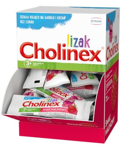 podgląd produktu Cholinex lizak o smaku malinowym 1 sztuka