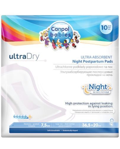 podgląd produktu Canpol Babies Ultra Dry ultrachłonne podkłady poporodowe na noc 10 sztuk [78/004]
