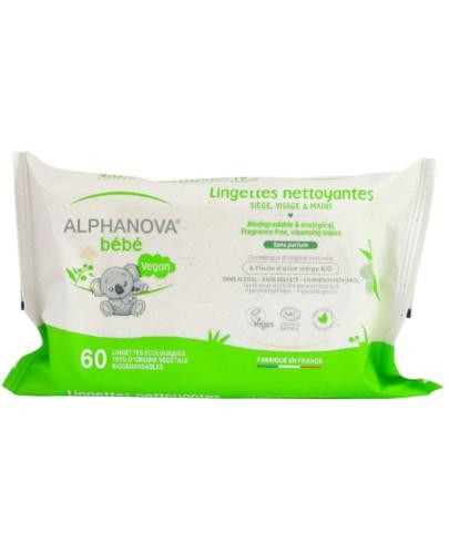Alphanova Bebe naturalne chusteczki nawilżane z biodegradowalne oliwą z oliwek 60 sztuk 