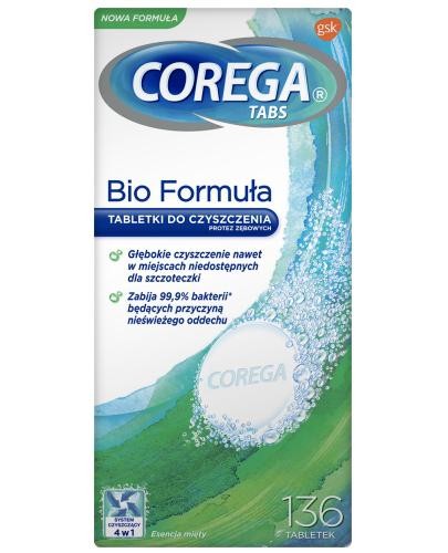 Corega Tabs Bio Formula tabletki do czyszczenia protez zębowych 136 sztuk 