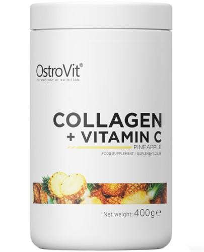 podgląd produktu OstroVit Kolagen + Witamina C o smaku ananasowym proszek 400 g
