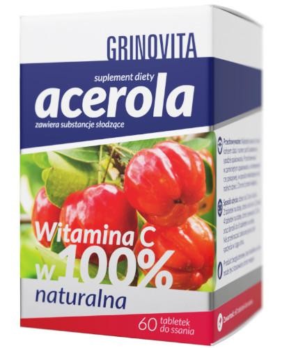 Acerola Grinovita naturalna witamina C 60 tabletek 