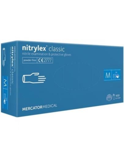 Mercator Medical Nitrylex Classic rękawice nitrylowe bezpudrowe rozmiar M 100 sztuk 