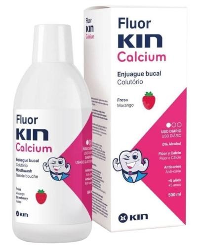podgląd produktu Kin Fluor-Kin Calcium płyn do płukania jamy ustnej dla dzieci 500 ml