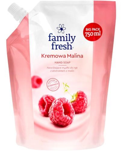 podgląd produktu Family Fresh mydło do rąk Kremowa Malina zapas 750 ml