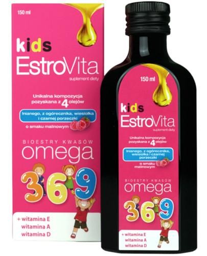 podgląd produktu EstroVita Kids Omega 3-6-9, płyn o smaku malinowym 150ml