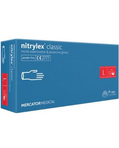 Mercator Medical Nitrylex Classic rękawice nitrylowe bezpudrowe rozmiar L 100 sztuk 