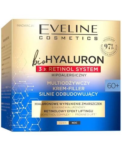 podgląd produktu Eveline bioHyaluron 3 x Retinol System multiodżywczy krem-filler silnie odbudowujący 60+ 50 ml