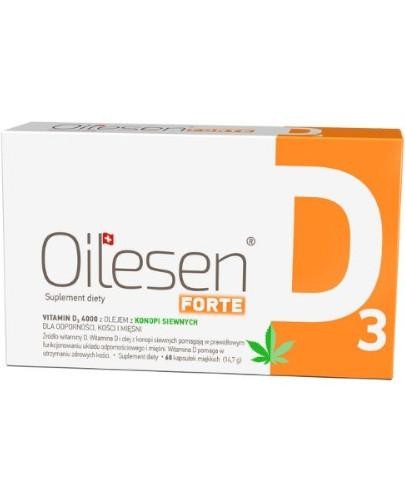 podgląd produktu Oilesen Forte Vitamin D3 4000 z olejem z konopi siewnych 60 kapsułek miękkich
