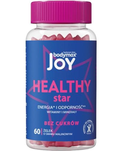 podgląd produktu Bodymax Joy Healthy Star żelki o smaku malinowym 60 sztuk