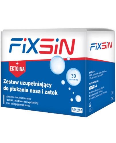 podgląd produktu Fixsin + Ektoina zestaw uzupełniający do płukania nosa i zatok 30 saszetek