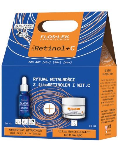 podgląd produktu Flos-Lek fitoRetinol+C Pro Age Koncentrat witaminowy pod oczy i na twarz 30 ml + krem na noc 50 ml [ZESTAW]