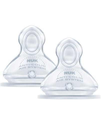 podgląd produktu NUK First Choice+ antykolkowy smoczek do butelki silikonowy 0-6m S 2 sztuki [709244]