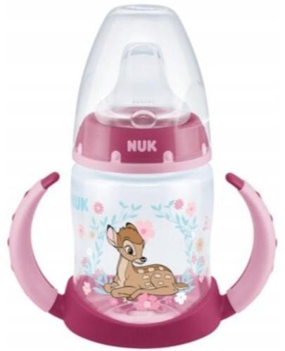 podgląd produktu NUK First Choice butelka z uchwytami ze wskaźnikiem temperatury Bambi różowa 150 ml [743930]