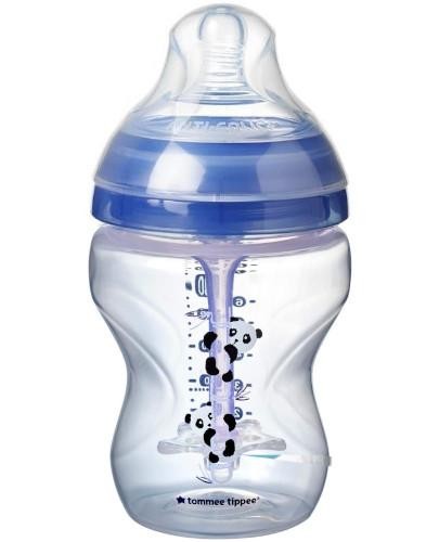 podgląd produktu Tommee Tippee Advanced Anti-colic butelka antykolkowa ze smoczkiem o wolnym przepływie 0m+ niebieska 260 ml [42257502]