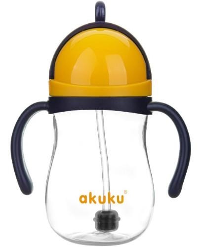 podgląd produktu Akuku bidon ze słomką z odważnikiem blue/yellow 280 ml [A0165]
