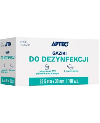 podgląd produktu Apteo gaziki do dezynfekcji 32,5 mm x 30 mm 100 sztuk