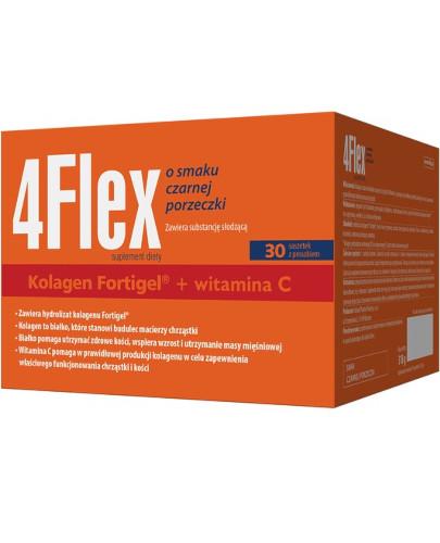 4 Flex kolagen nowej generacji z witaminą C o smaku czarnej porzeczki 30 saszetek 