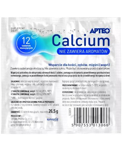 Apteo Calcium w folii bezsmakowe 12 tabletek musujących 