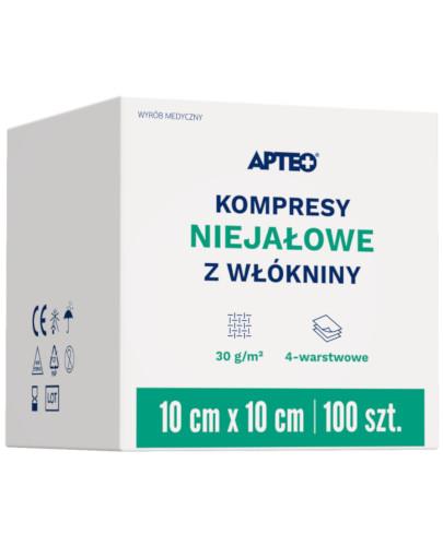 podgląd produktu Apteo Care niejałowe kompresy z włókniny 10cm x 10cm 100 sztuk