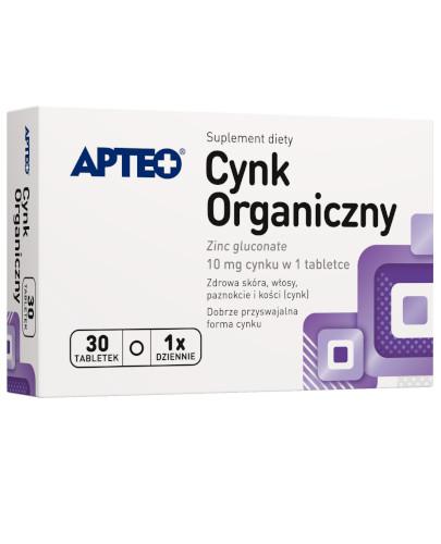 Apteo Cynk organiczny 30 tabletek 