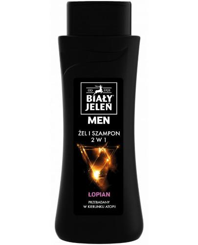 Biały Jeleń For Men szampon i żel 2w1 z ekstraktem łopianu do skóry wrażliwej 300 ml 