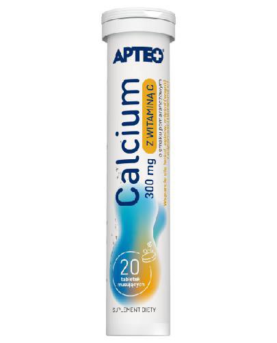 Calcium 300mg + witaminą C smak pomarańczowy 20 tabletek musujących Apteo 