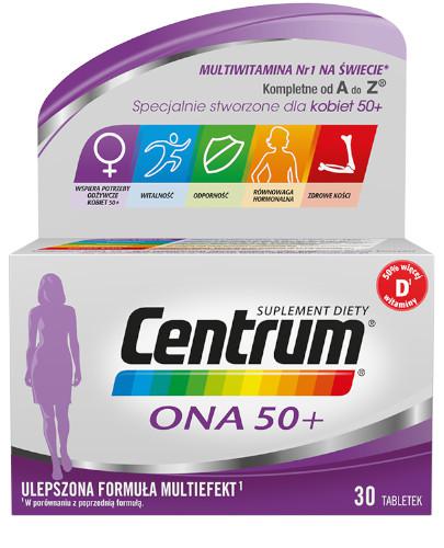 Centrum Ona 50+ Multiefekt witaminy i minerały dla kobiet 30 tabletek [UMF] 