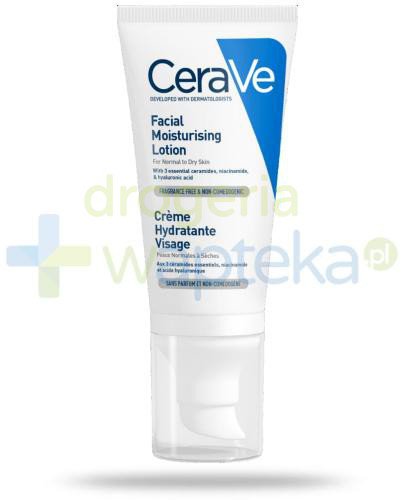 CeraVe nawilżający krem do twarzy dla skóry normalnej i suchej 52 ml  whited-out 