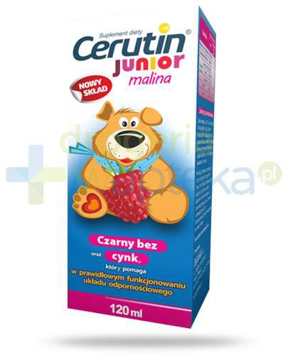 podgląd produktu Cerutin Junior syrop malinowy 120 ml