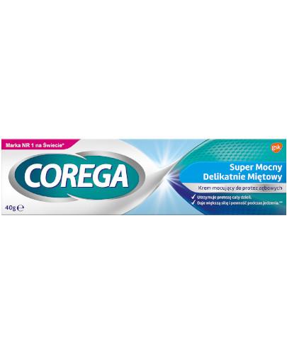 podgląd produktu Corega Super Mocny Delikatnie Miętowy krem mocujący do protez zębowych 40 g