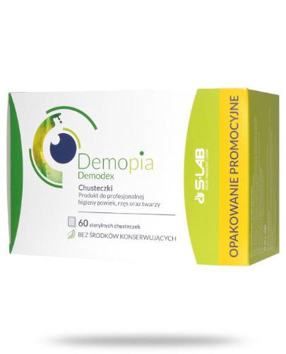 podgląd produktu Demopia Demodex chusteczki do profesjonalnej higieny powiek, rzęs oraz twarzy 60 sztuk