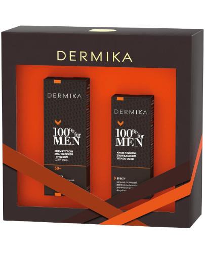 Dermika 100% For Men 50+ zestaw krem przeciw zmarszczkom i bruzdom na dzień i na noc 50 m... 