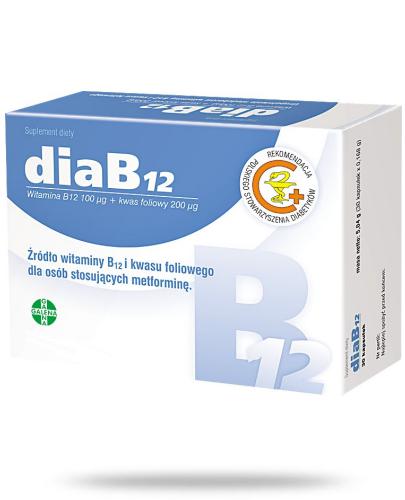 DiaB12 witamina B12 100μg i kwas foliowy 200μg 30 kapsułek 