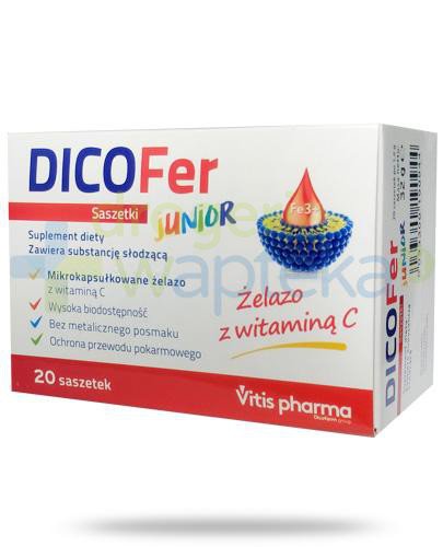 DicoFer Junior żelazo z witaminą C 20 saszetek 