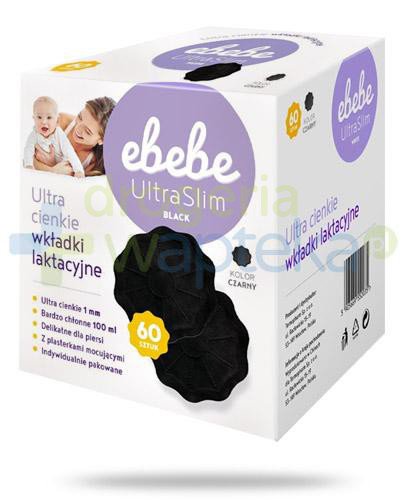 eBebe UltraSlim Black wkładki laktacyjne kolor czarny 60 sztuk