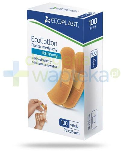 EcoPlast EcoCotton plaster medyczny tkaninowy 76x 25mm 100 sztuk