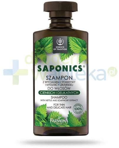 Farmona Saponics szampon z wyciągiem z pokrzywy i mydlnicy lekarskiej do włosów cienkic... 
