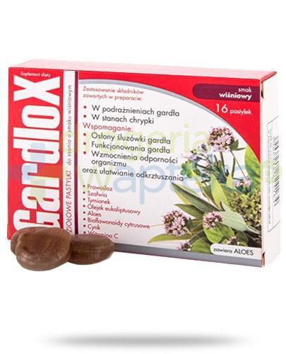 podgląd produktu Gardlox ziołowe pastylki o smaku wiśniowym 16 sztuk
