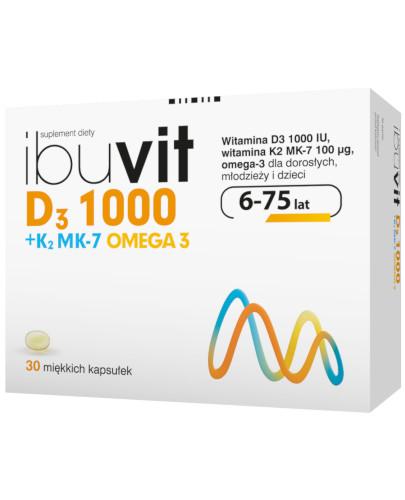 podgląd produktu IbuVit D3 + K2 MK-7 1000 Omega-3 witamina D3 dla dzieci 6+, młodzieży i dorosłych 30 kapsułek
