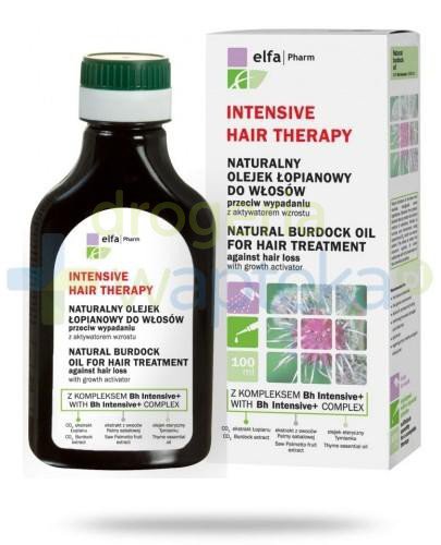 podgląd produktu Intensive Hair Therapy Naturalny olejek łopianowy do włosów z kompleksem Bh Intensive + przeciw wypadaniu włosów z aktywatorem wzrostu 100 ml Elfa Pharm