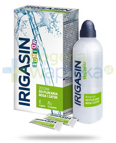 podgląd produktu Irigasin Junior zestaw do płukania nosa i zatok irygator + 12 saszetek  