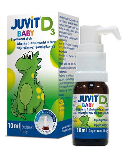 podgląd produktu Juvit Baby D3 krople z pompką dla niemowląt, od pierwszych dni życia 10 ml