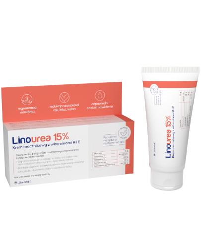 podgląd produktu LinoUrea 15% krem mocznikowy z witaminami A i E 50 g