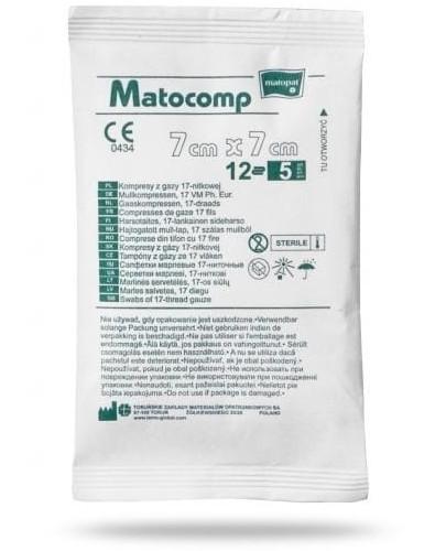 podgląd produktu Matocomp kompresy jałowe 7x7cm 17 nitkowe, 12 warstwowe 5 sztuk