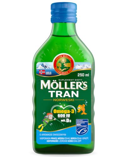 podgląd produktu Mollers Tran Norweski Omega-3 600UI witamina D3 smak owocowy 250 ml